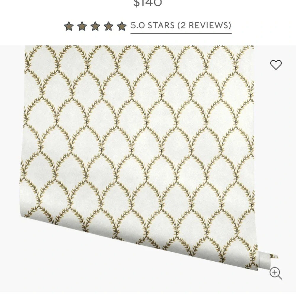 Rifle Paper Co. Laurel Wallpaper in White and Gold